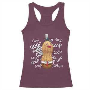 Funny Burnt Peanut Bungulator Racerback Tank Top Mhmmm Goop Goop TS14 Maroon Print Your Wear