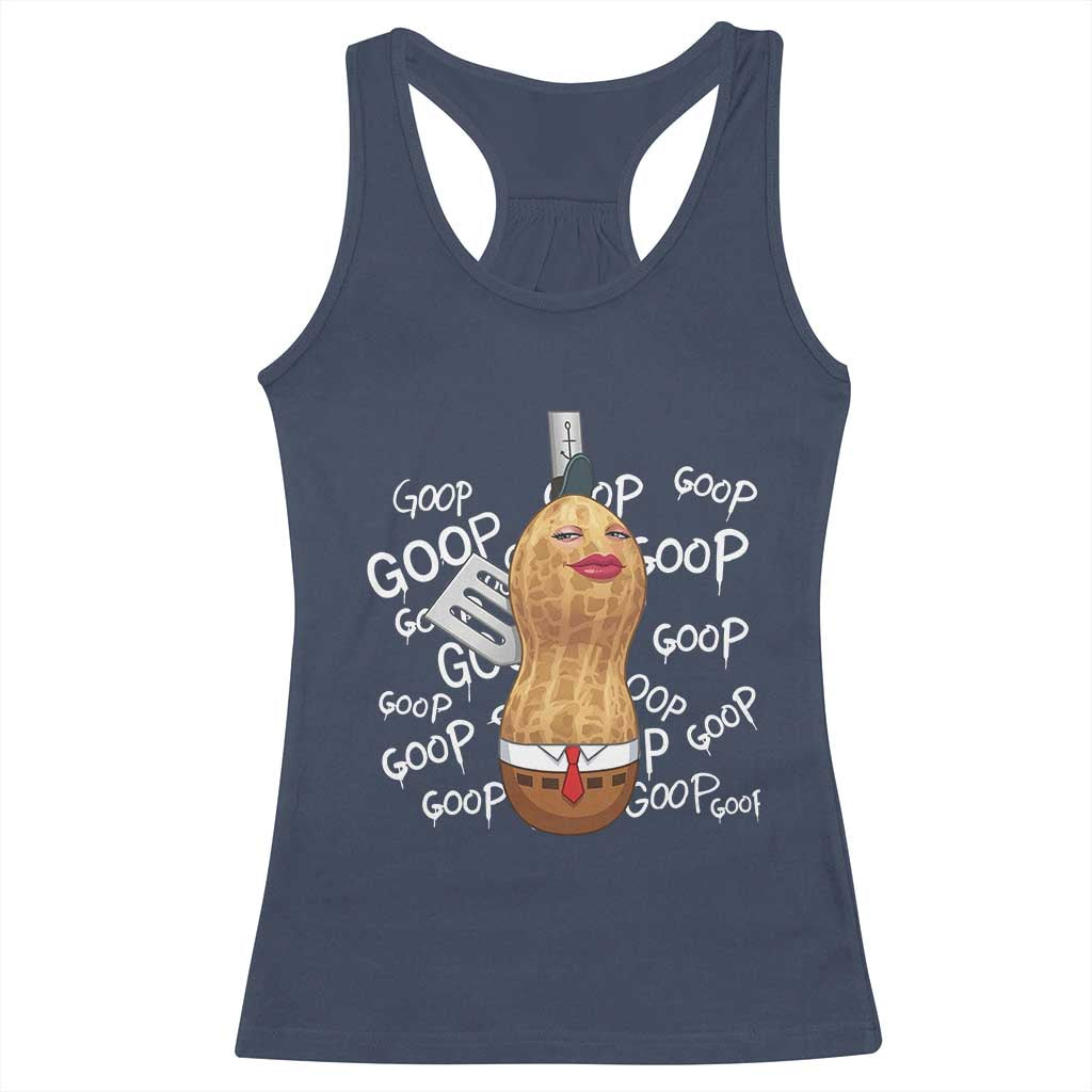 Funny Burnt Peanut Bungulator Racerback Tank Top Mhmmm Goop Goop TS14 Navy Print Your Wear