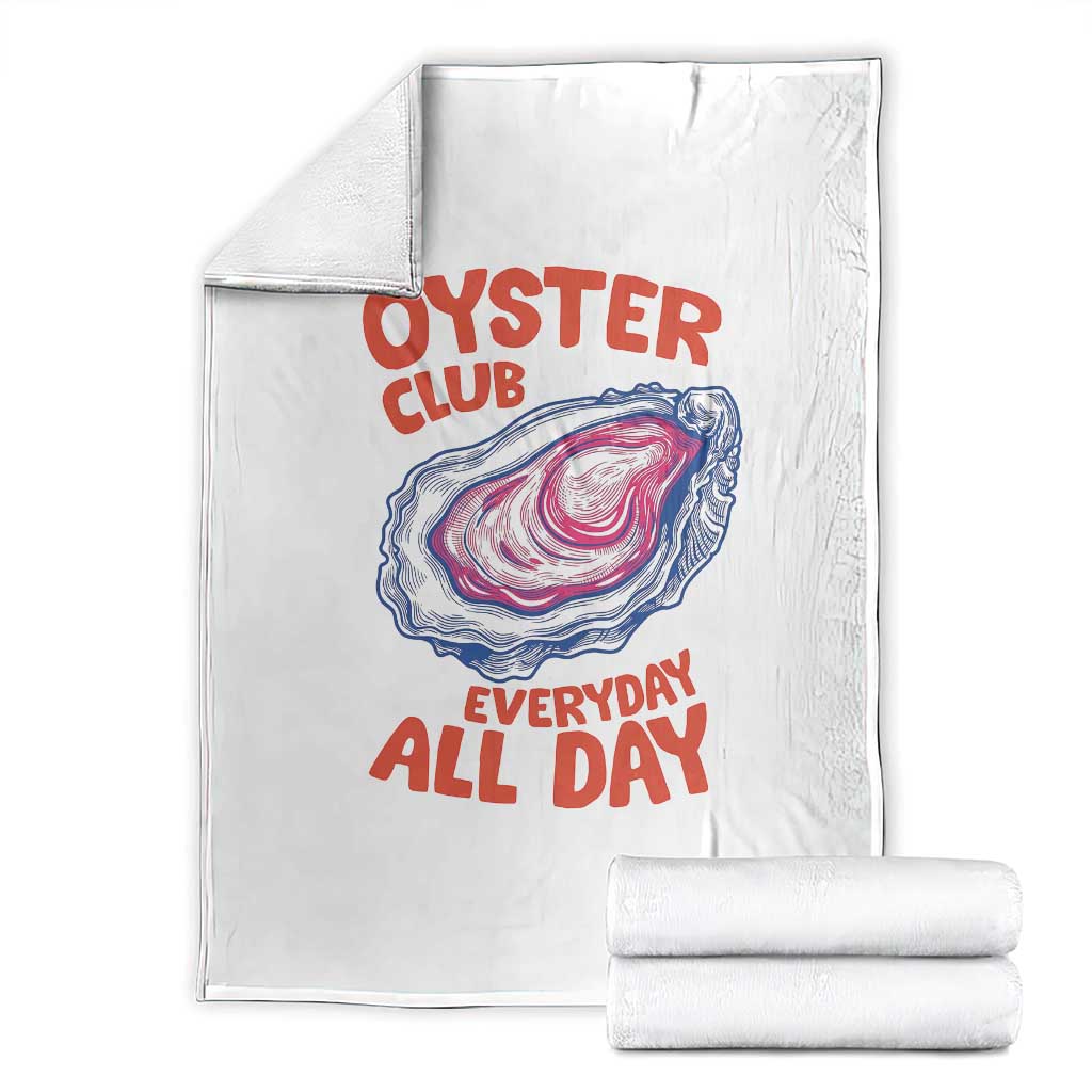 Oyster Club Throw Blanket Retro Summer Beach Vacation Gift TS14 White Print Your Wear