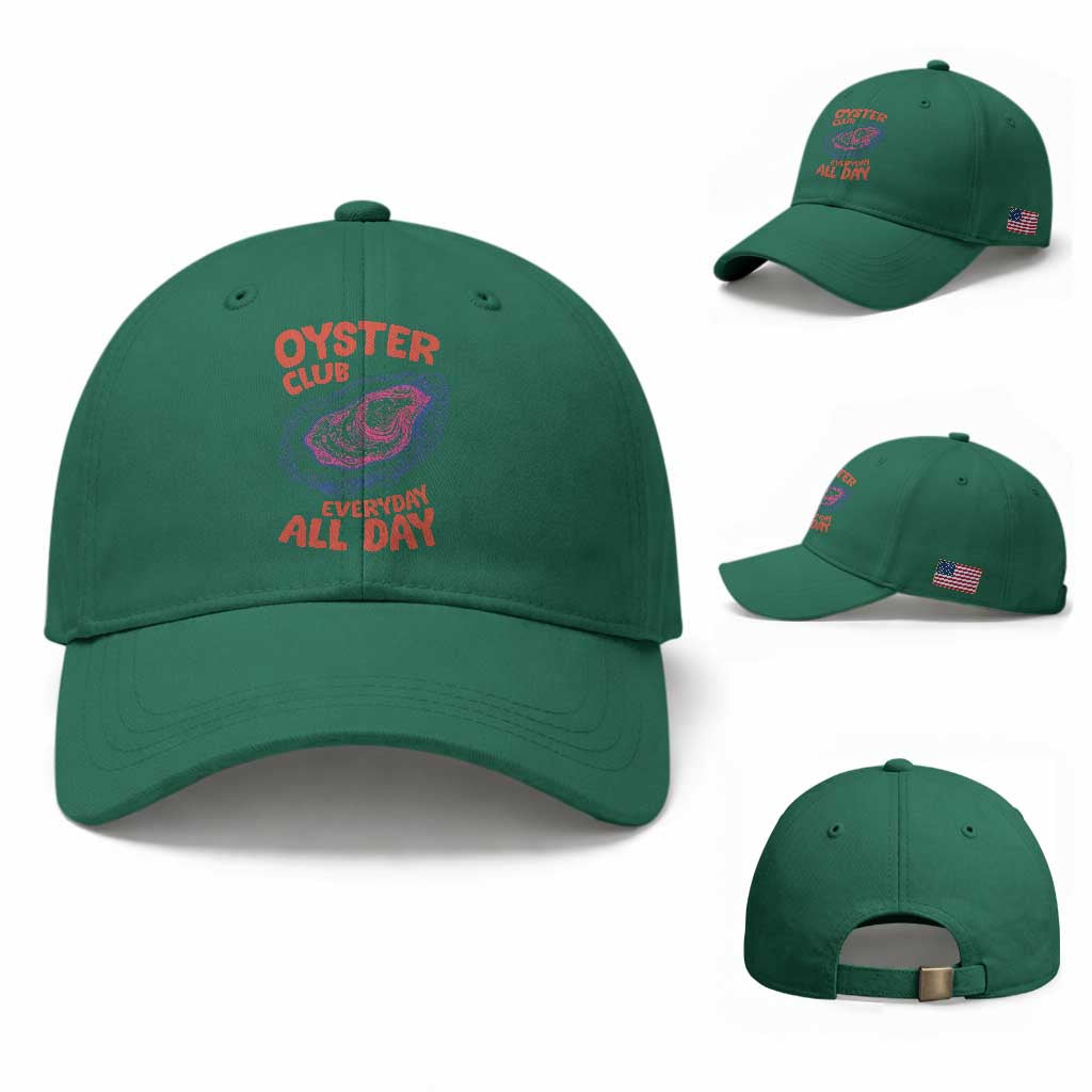 Oyster Club Baseball Cap Retro Summer Beach Vacation Gift TS14 Baseball Cap Universal Fit Irish Green Print Your Wear