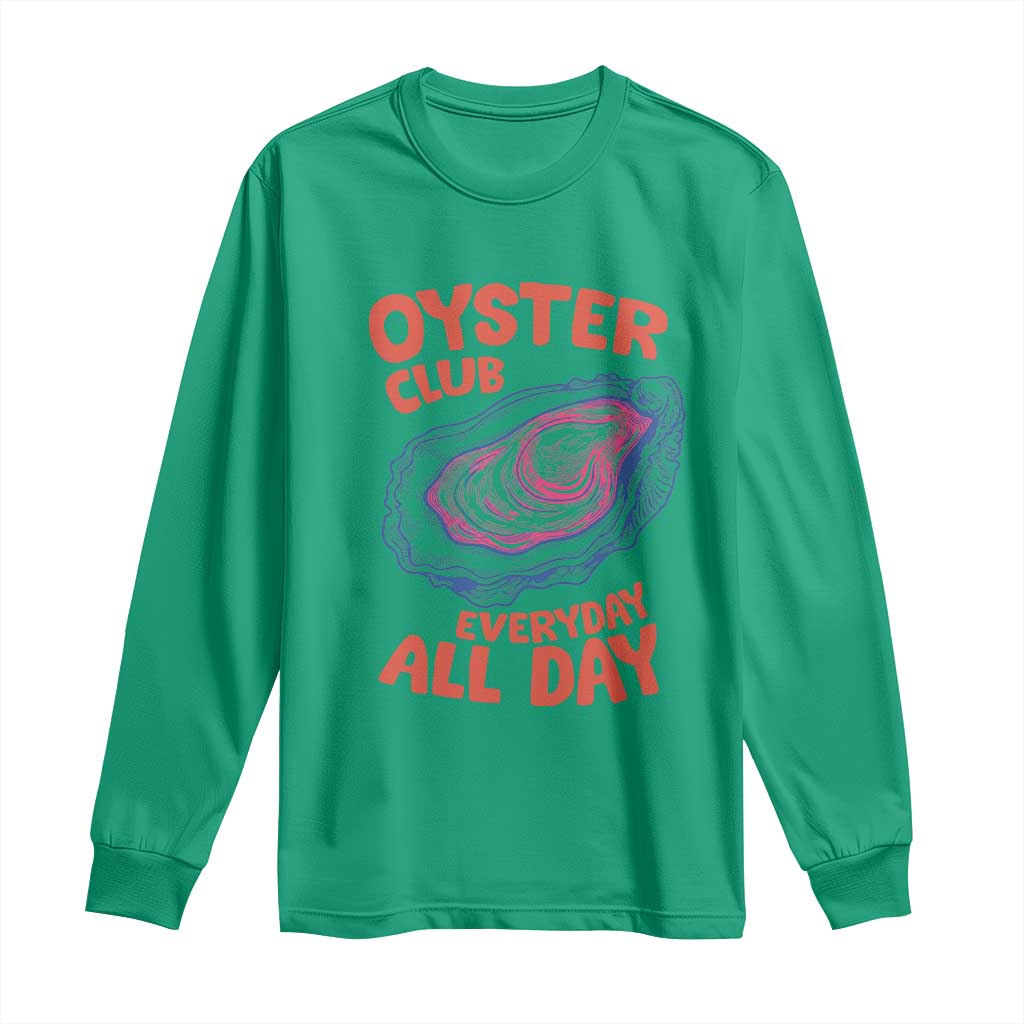 Oyster Club Long Sleeve Shirt Retro Summer Beach Vacation Gift TS14 Irish Green Print Your Wear
