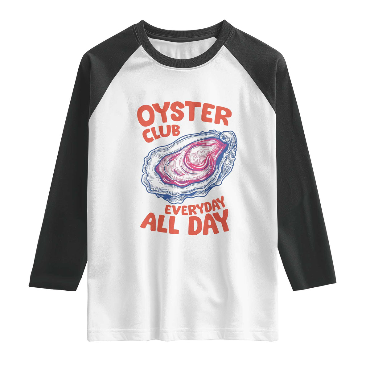 Oyster Club Raglan Shirt Retro Summer Beach Vacation Gift TS14 White Black Print Your Wear