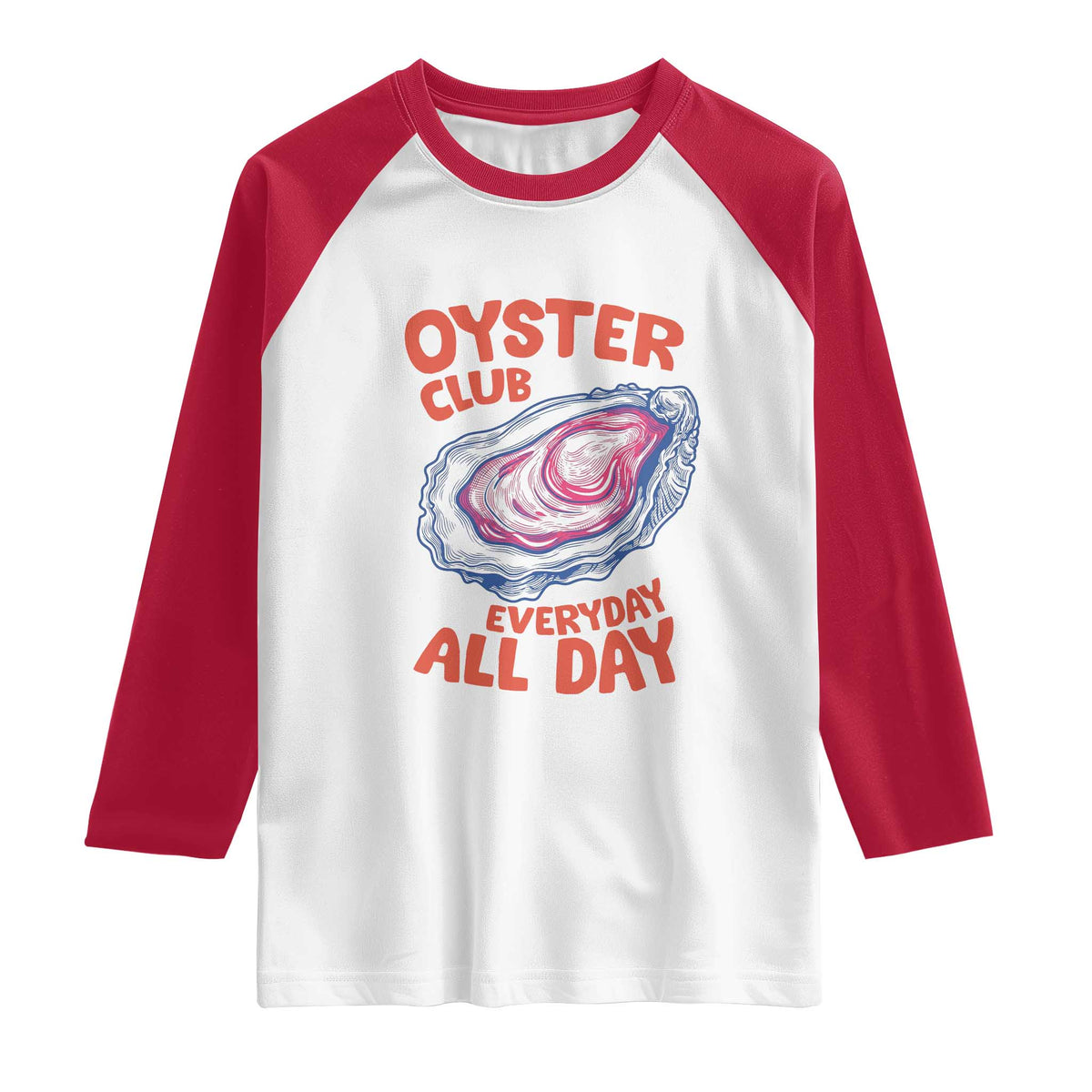Oyster Club Raglan Shirt Retro Summer Beach Vacation Gift TS14 White Red Print Your Wear