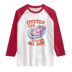 Oyster Club Raglan Shirt Retro Summer Beach Vacation Gift TS14 White Red Print Your Wear