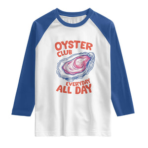 Oyster Club Raglan Shirt Retro Summer Beach Vacation Gift TS14 White Royal Print Your Wear
