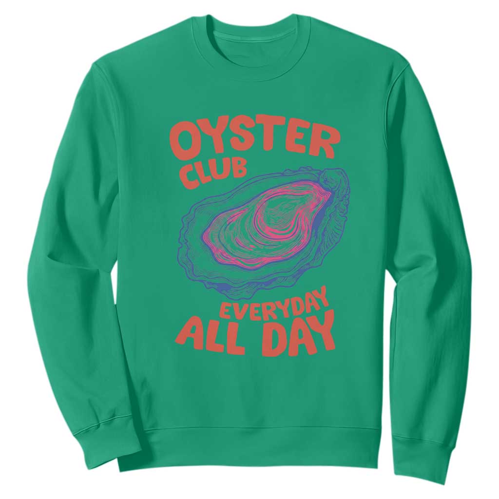 Oyster Club Sweatshirt Retro Summer Beach Vacation Gift TS14 Irish Green Print Your Wear