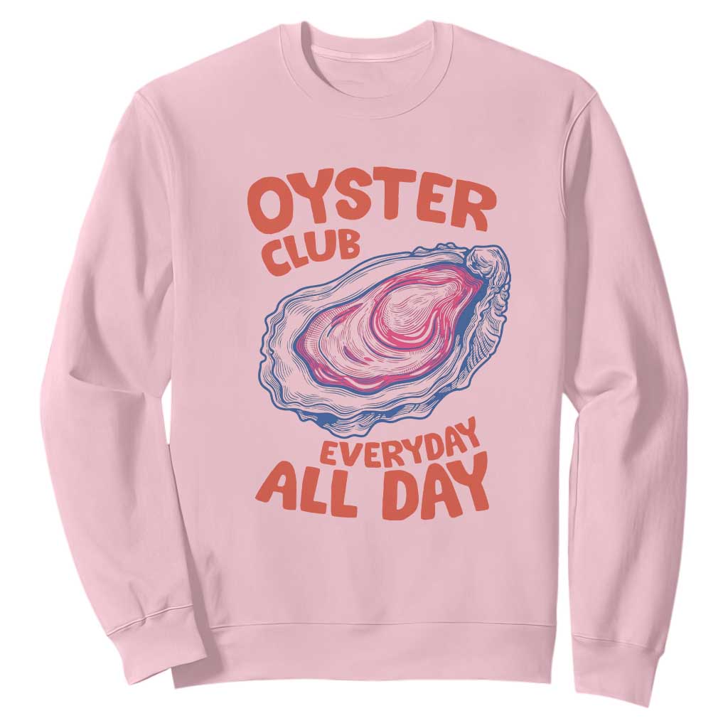 Oyster Club Sweatshirt Retro Summer Beach Vacation Gift TS14 Light Pink Print Your Wear