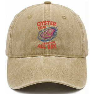 Oyster Club Washed Cotton Baseball Cap Retro Summer Beach Vacation Gift TS14 Print Your Wear