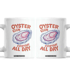 Oyster Club Coffee Mug Retro Summer Beach Vacation Gift TS14 White Print Your Wear