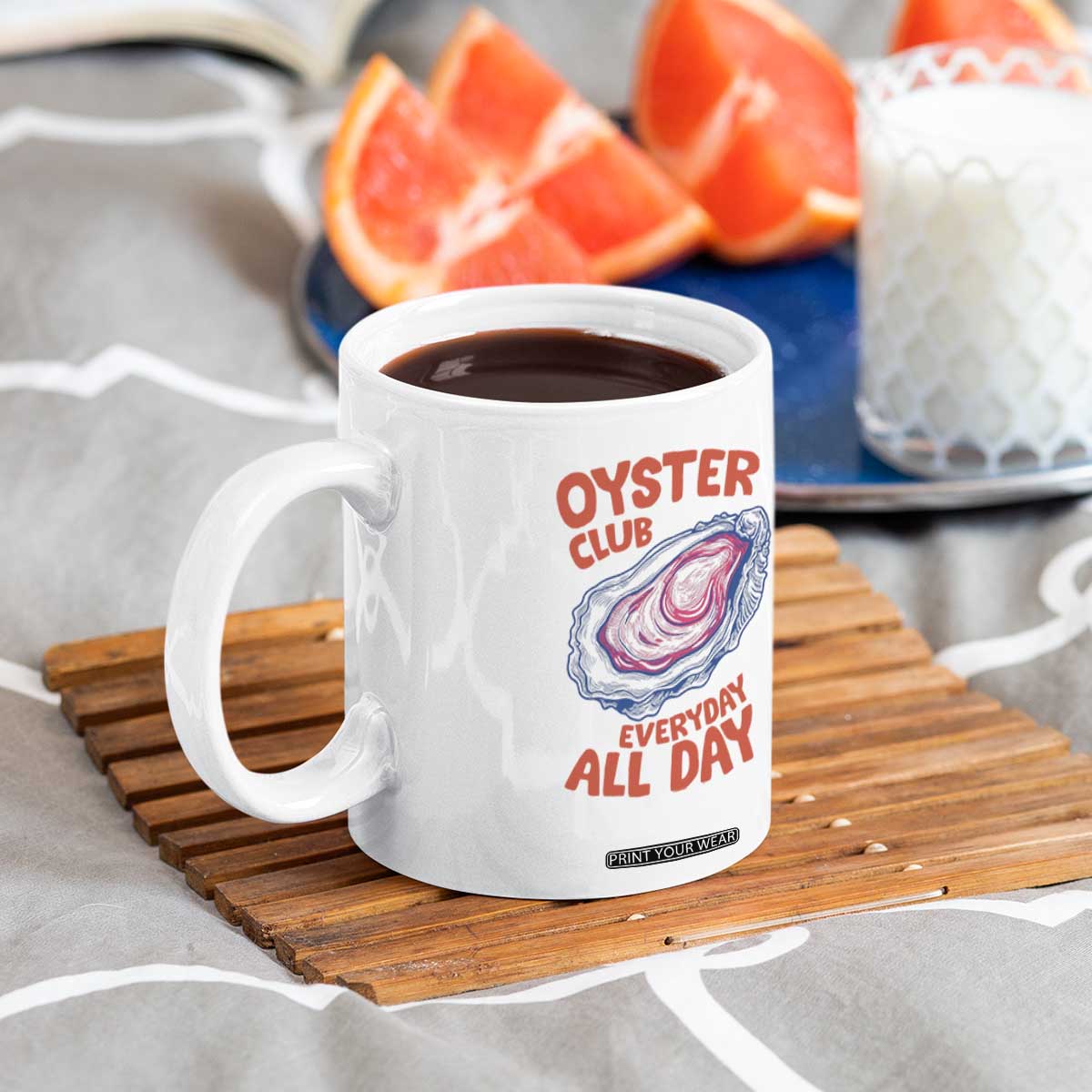 Oyster Club Coffee Mug Retro Summer Beach Vacation Gift TS14 Print Your Wear