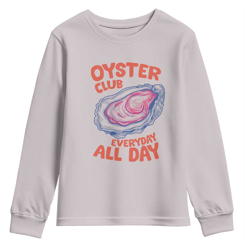 Oyster Club Youth Sweatshirt Retro Summer Beach Vacation Gift TS14 Ice Gray Print Your Wear