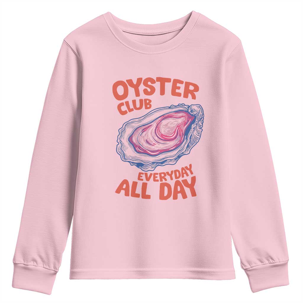 Oyster Club Youth Sweatshirt Retro Summer Beach Vacation Gift TS14 Light Pink Print Your Wear