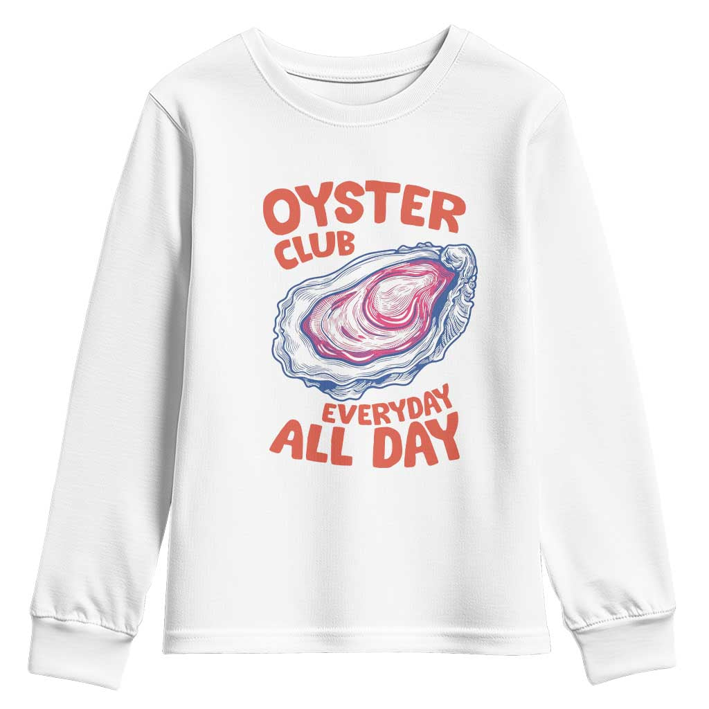 Oyster Club Youth Sweatshirt Retro Summer Beach Vacation Gift TS14 White Print Your Wear