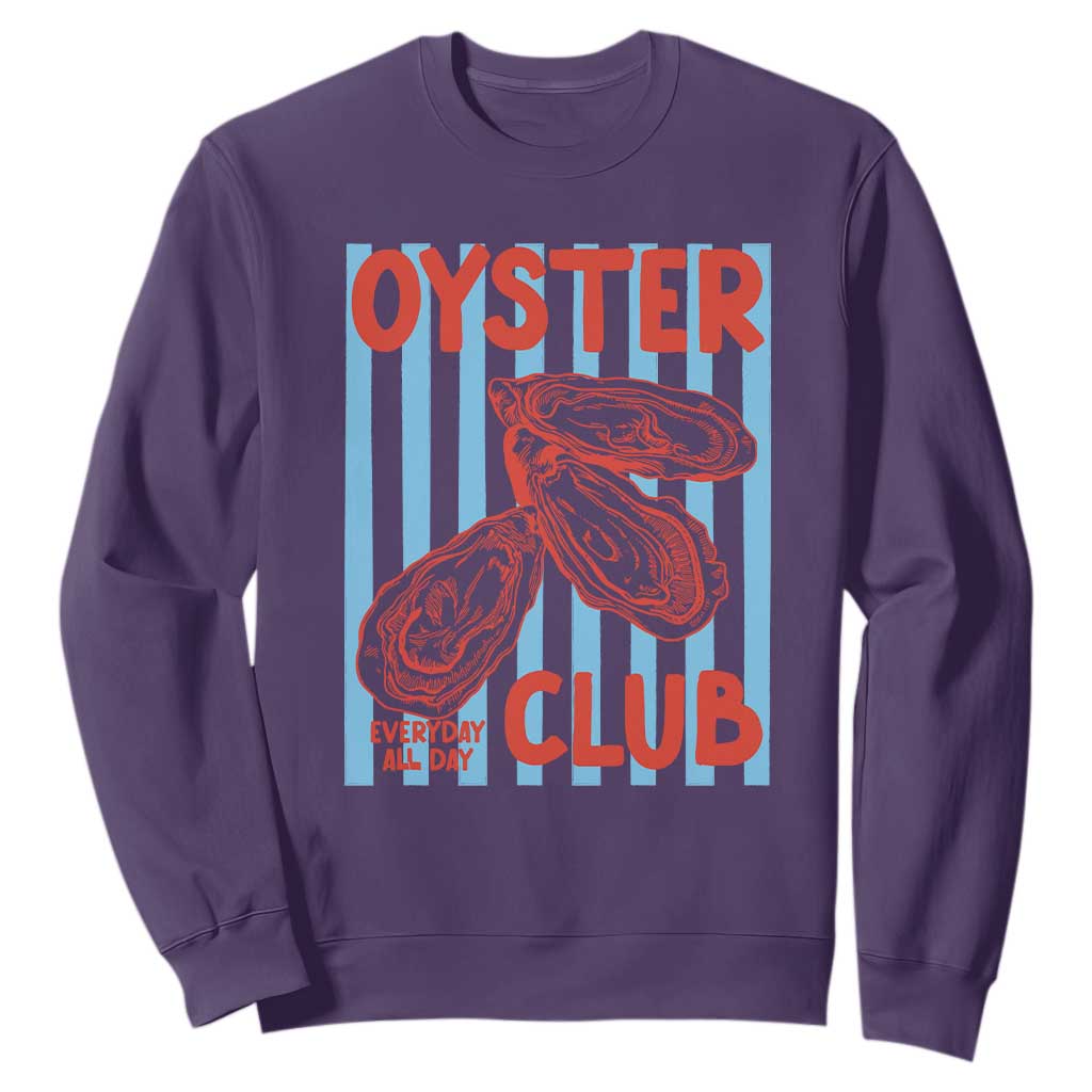 Oyster Club Sweatshirt Coastal Girls Trip Beach Vacation Gift TS14 Purple Print Your Wear