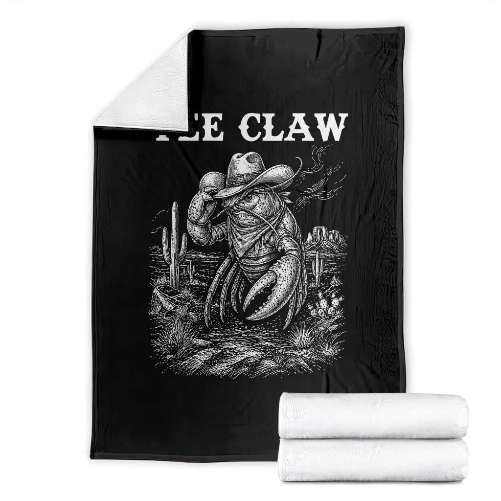 Yee Claw Lobster Throw Blanket Funny Crawfish Western Meme TS14 Black Print Your Wear