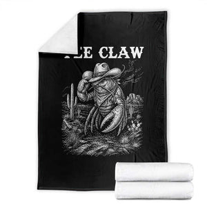 Yee Claw Lobster Throw Blanket Funny Crawfish Western Meme TS14 Black Print Your Wear