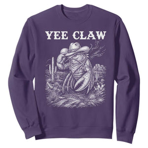 Yee Claw Lobster Sweatshirt Funny Crawfish Western Meme TS14 Purple Print Your Wear