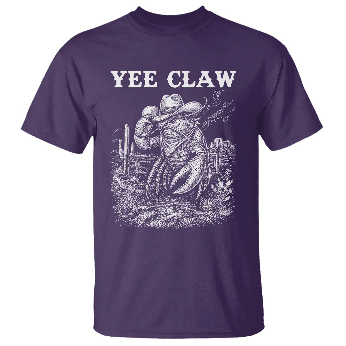 Yee Claw Lobster T Shirt Funny Crawfish Western Meme TS14 Purple Print Your Wear