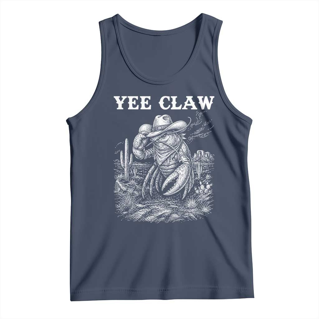 Yee Claw Lobster Tank Top Funny Crawfish Western Meme TS14 Navy Print Your Wear