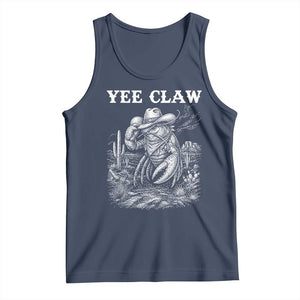 Yee Claw Lobster Tank Top Funny Crawfish Western Meme TS14 Navy Print Your Wear