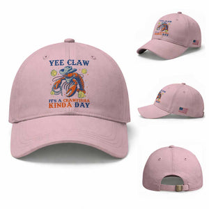 Yee Claw Lobster Baseball Cap It's a Crawfish Kinda Day Summer Beach Vaction Gift TS14 Baseball Cap Universal Fit Light Pink Print Your Wear