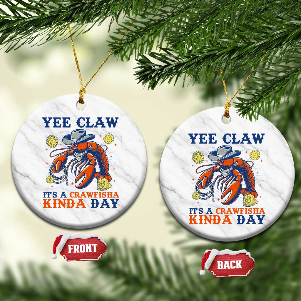 Yee Claw Lobster Ceramic Ornament It's a Crawfish Kinda Day Summer Beach Vaction Gift TS14 1pc White Marble Print Your Wear