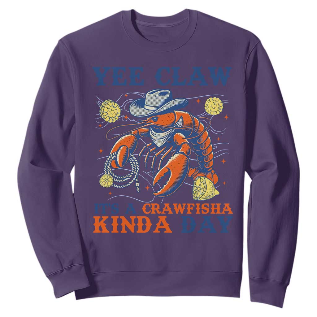 Yee Claw Lobster Sweatshirt It's a Crawfish Kinda Day Summer Beach Vaction Gift TS14 Purple Print Your Wear