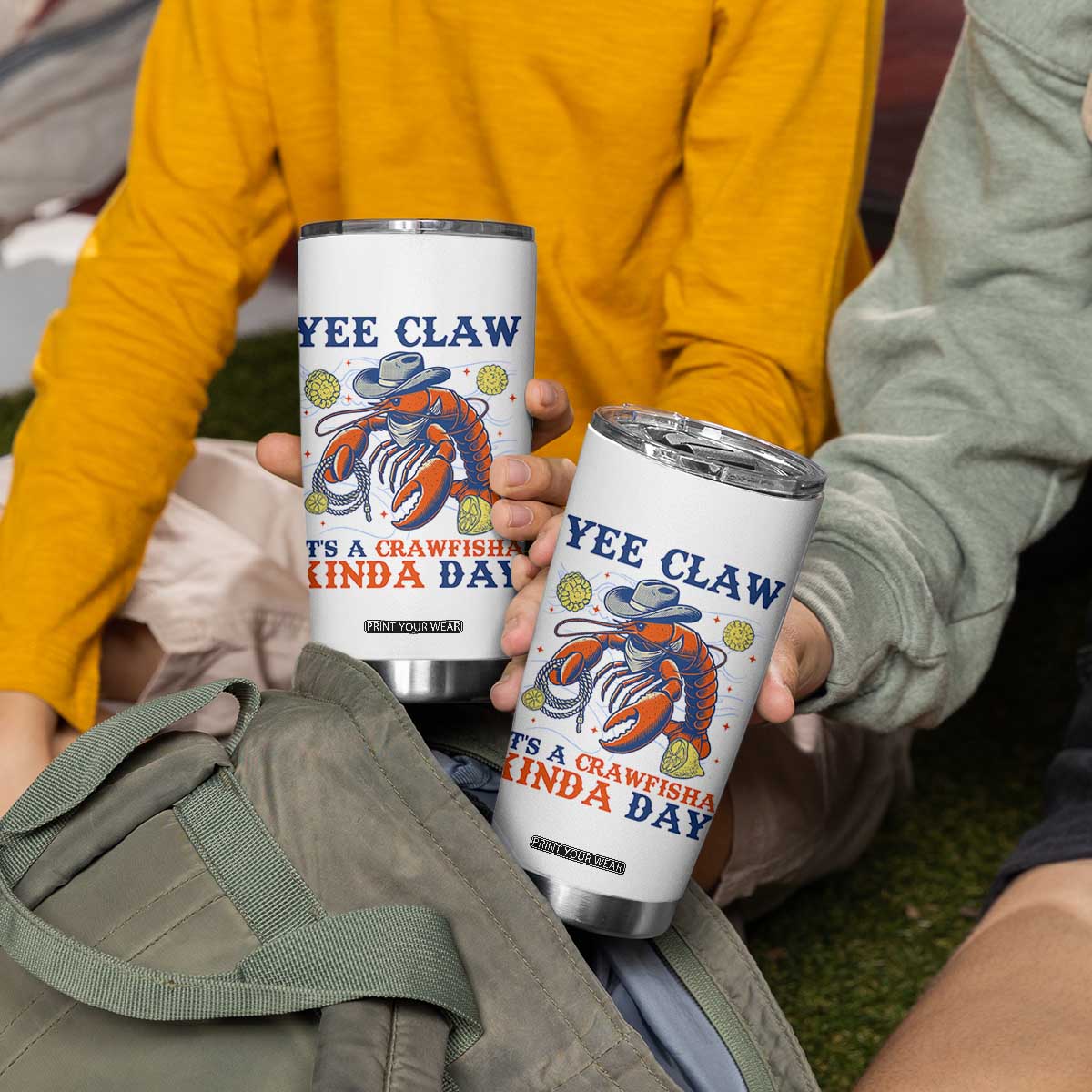 Yee Claw Lobster Tumbler Cup It's a Crawfish Kinda Day Summer Beach Vaction Gift TS14 Print Your Wear