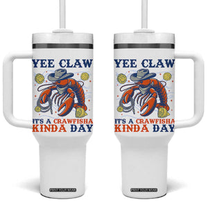 Yee Claw Lobster Tumbler With Handle It's a Crawfish Kinda Day Summer Beach Vaction Gift TS14 One Size: 40 oz White Print Your Wear
