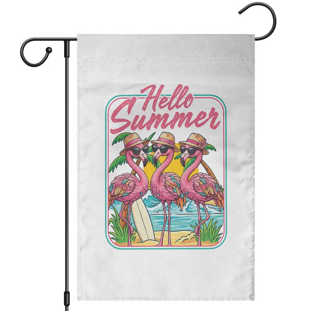 Summer Flamingo Pink Garden Flag Tropical Palm Tree Beach Vacation TS14 White Print Your Wear
