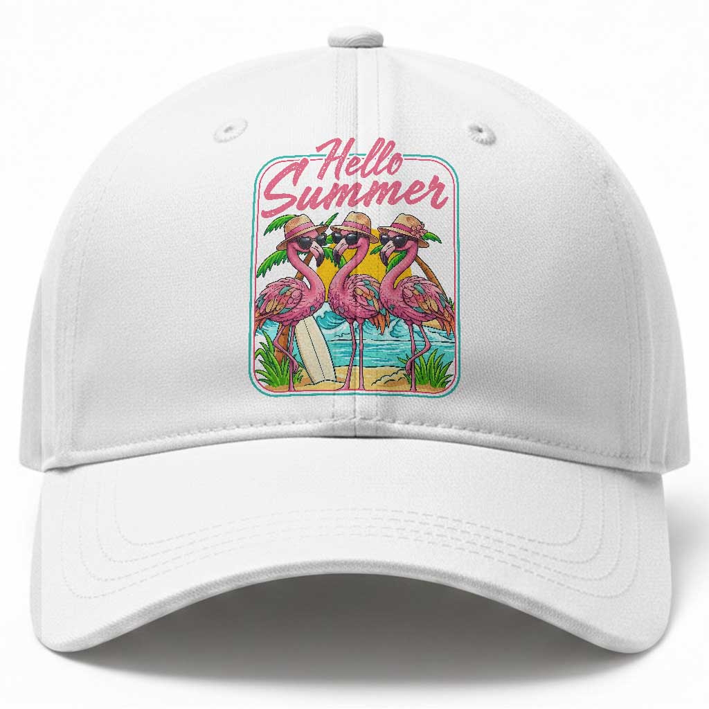 Summer Flamingo Pink Baseball Cap Tropical Palm Tree Beach Vacation TS14 Print Your Wear