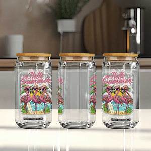 Summer Flamingo Pink Glass Can Tropical Palm Tree Beach Vacation TS14 Print Your Wear