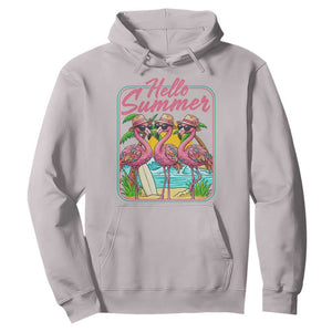 Summer Flamingo Pink Hoodie Tropical Palm Tree Beach Vacation TS14 Ice Gray Print Your Wear