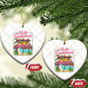 Summer Flamingo Pink Ceramic Ornament Tropical Palm Tree Beach Vacation TS14 Print Your Wear