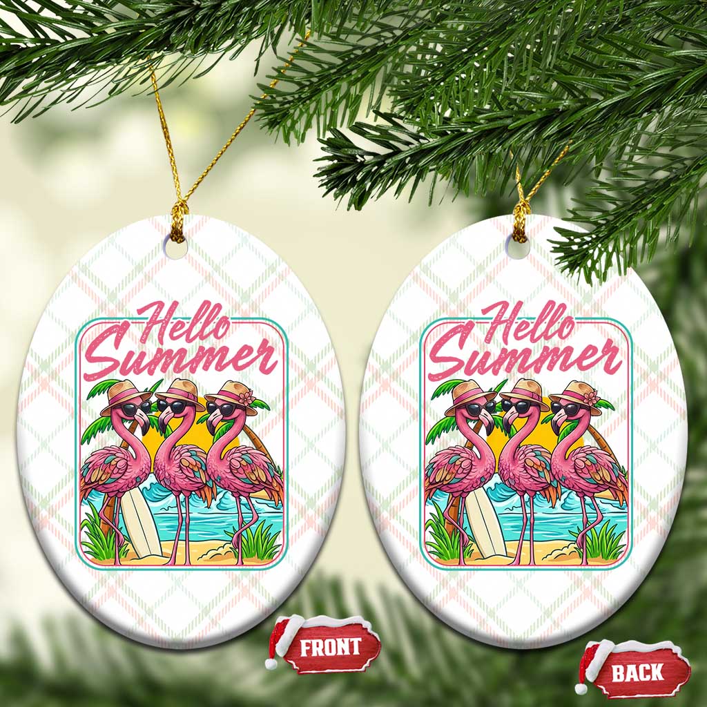 Summer Flamingo Pink Ceramic Ornament Tropical Palm Tree Beach Vacation TS14 Print Your Wear