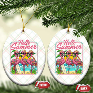 Summer Flamingo Pink Ceramic Ornament Tropical Palm Tree Beach Vacation TS14 Print Your Wear