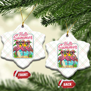 Summer Flamingo Pink Ceramic Ornament Tropical Palm Tree Beach Vacation TS14 Print Your Wear