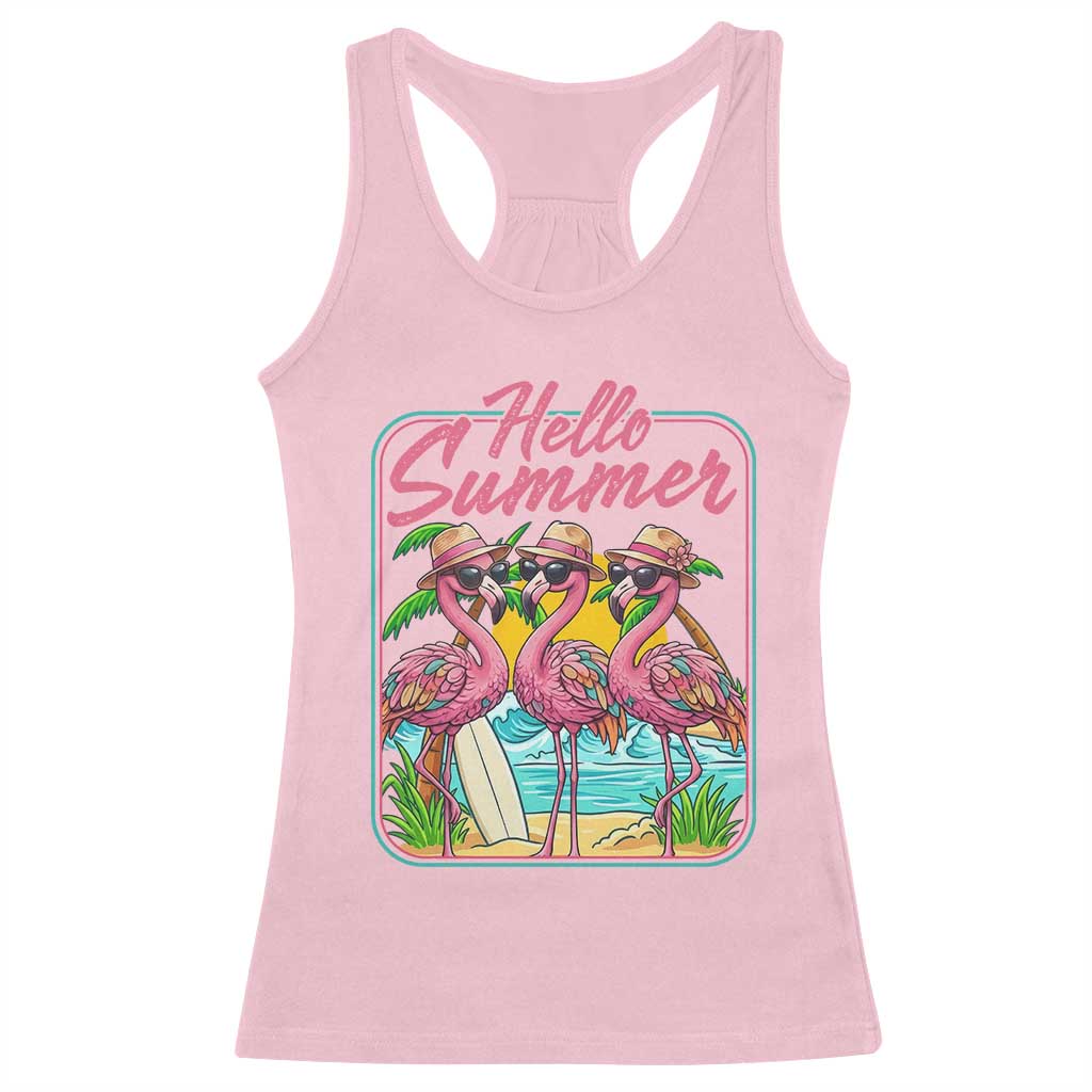 Summer Flamingo Pink Racerback Tank Top Tropical Palm Tree Beach Vacation TS14 Light Pink Print Your Wear