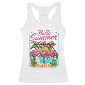 Summer Flamingo Pink Racerback Tank Top Tropical Palm Tree Beach Vacation TS14 White Print Your Wear