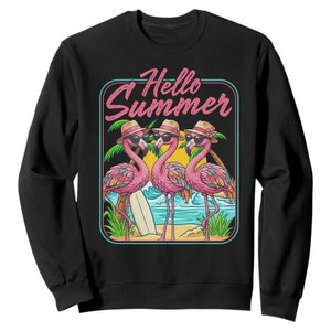 Summer Flamingo Pink Sweatshirt Tropical Palm Tree Beach Vacation TS14 Black Print Your Wear