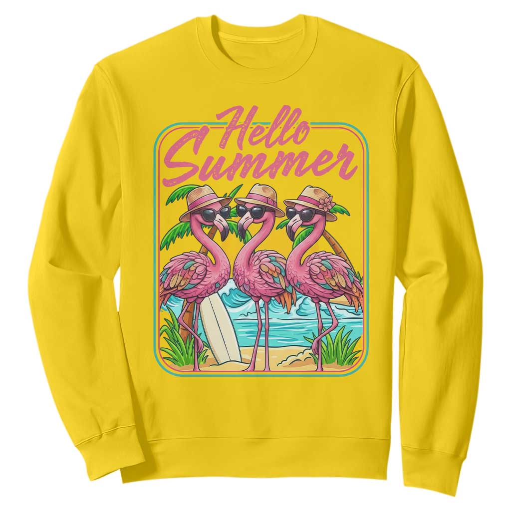 Summer Flamingo Pink Sweatshirt Tropical Palm Tree Beach Vacation TS14 Daisy Print Your Wear