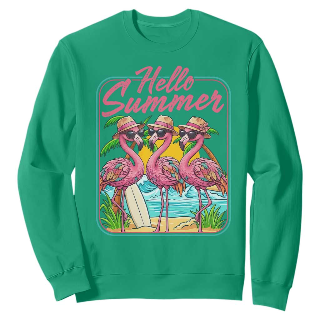 Summer Flamingo Pink Sweatshirt Tropical Palm Tree Beach Vacation TS14 Irish Green Print Your Wear