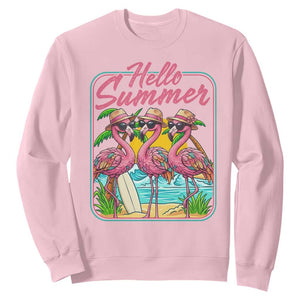 Summer Flamingo Pink Sweatshirt Tropical Palm Tree Beach Vacation TS14 Light Pink Print Your Wear
