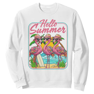 Summer Flamingo Pink Sweatshirt Tropical Palm Tree Beach Vacation TS14 White Print Your Wear