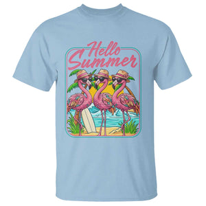 Summer Flamingo Pink T Shirt Tropical Palm Tree Beach Vacation TS14 Light Blue Print Your Wear
