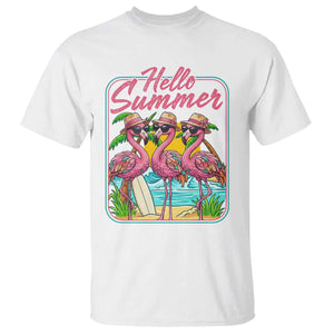 Summer Flamingo Pink T Shirt Tropical Palm Tree Beach Vacation TS14 White Print Your Wear