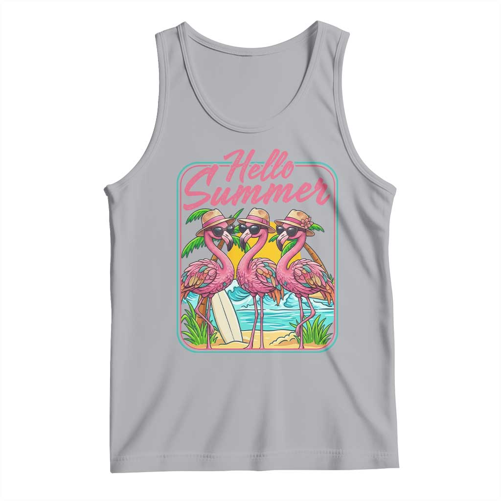 Summer Flamingo Pink Tank Top Tropical Palm Tree Beach Vacation TS14 Athletic Heather Print Your Wear