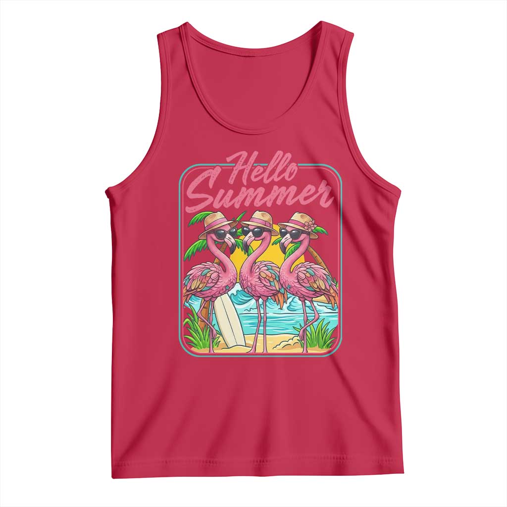 Summer Flamingo Pink Tank Top Tropical Palm Tree Beach Vacation TS14 Red Print Your Wear