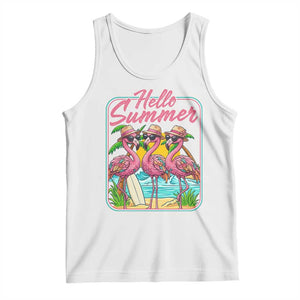 Summer Flamingo Pink Tank Top Tropical Palm Tree Beach Vacation TS14 White Print Your Wear