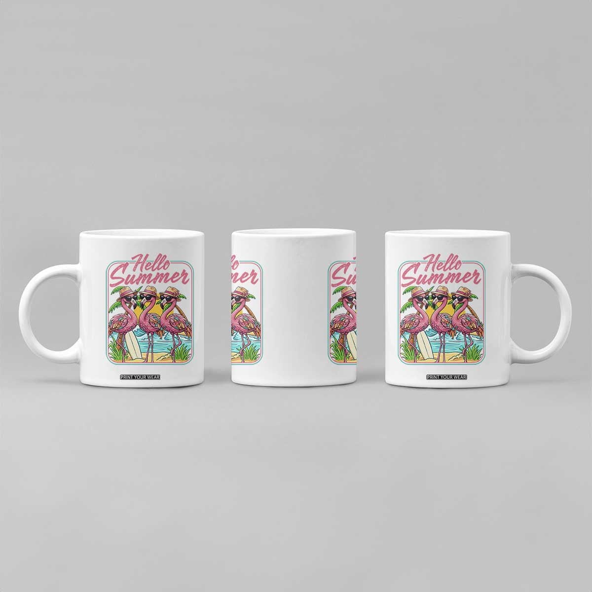 Summer Flamingo Pink Coffee Mug Tropical Palm Tree Beach Vacation TS14 Print Your Wear
